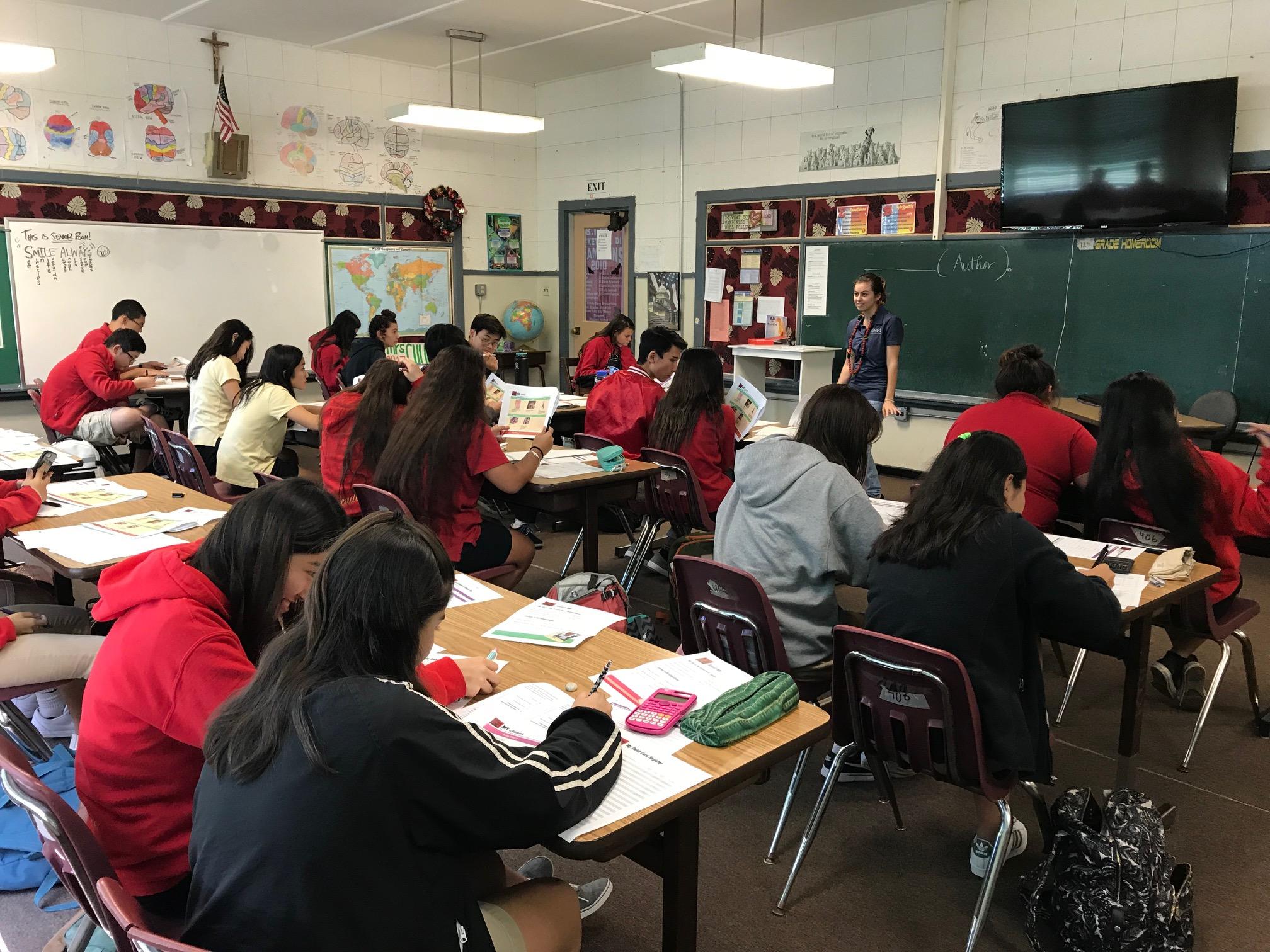 reality workshop with high school students