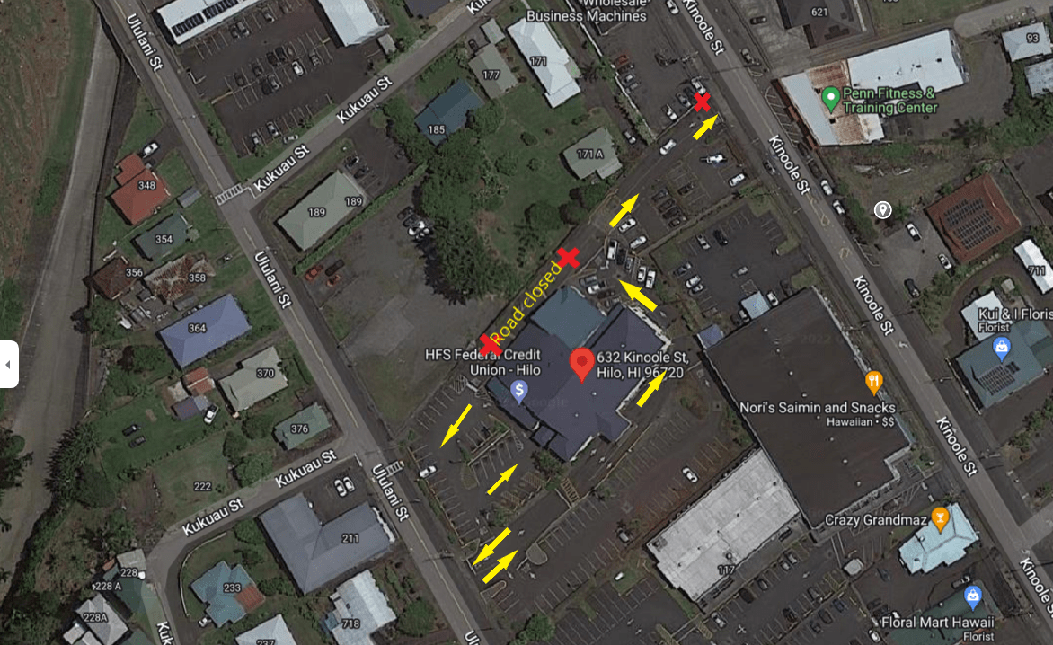 Traffic Pattern Map for Hilo Branch